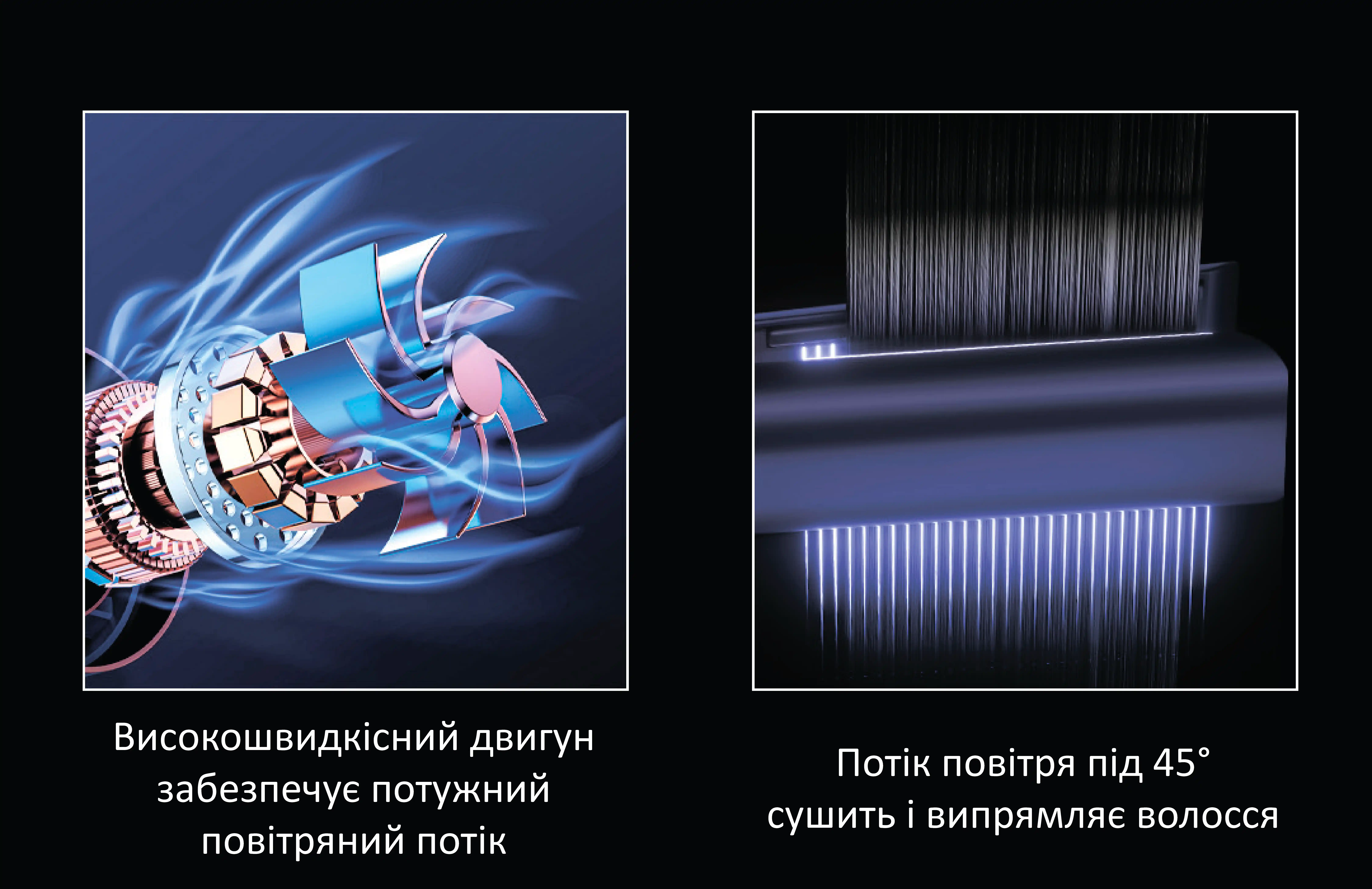 Високоростний двигун забезпечує потужний потік повітря під 45 градусів сушить і випрямляє волосся - фен-випрямляч Daiwall AirStrait DF-08